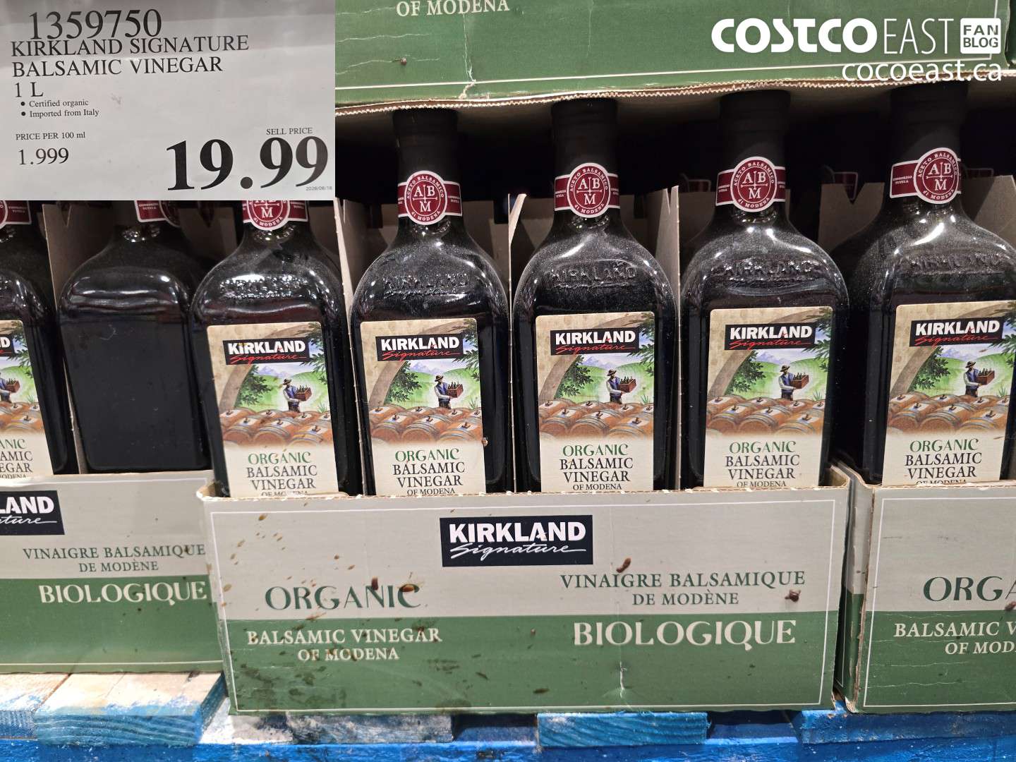 1359750 KIRKLAND SIGNATURE BALSAMIC VINEGAR 1 L $19.99
