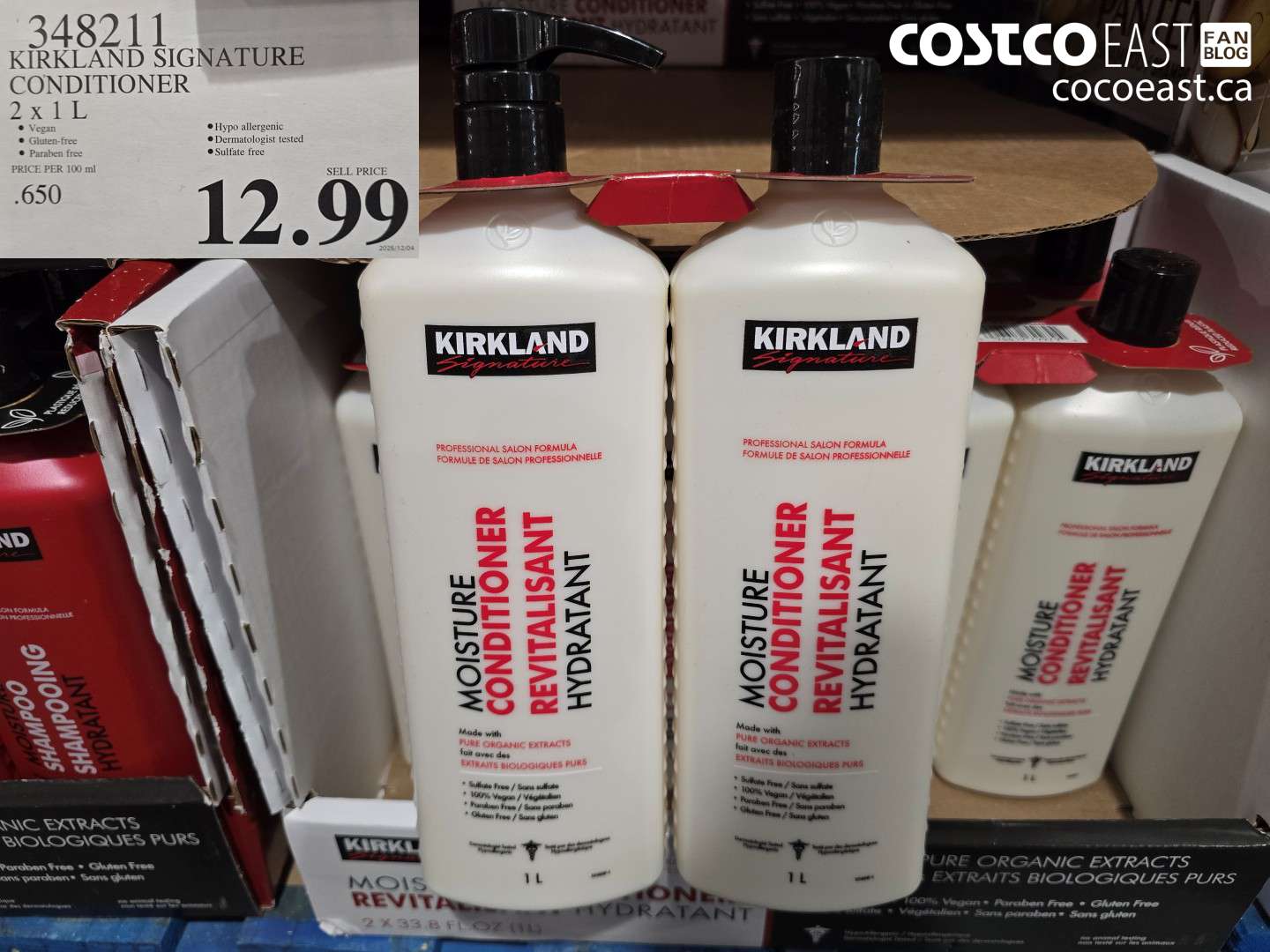 348211 KIRKLAND SIGNATURE CONDITIONER 2 X 1 L $12.99