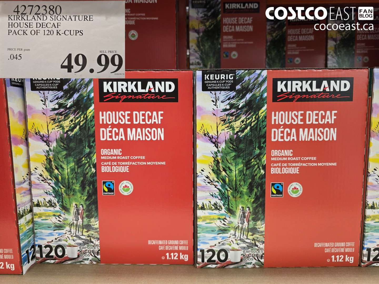4272380 KIRKLAND SIGNATURE HOUSE DECAF PACK OF 120 K-CUPS $49.99