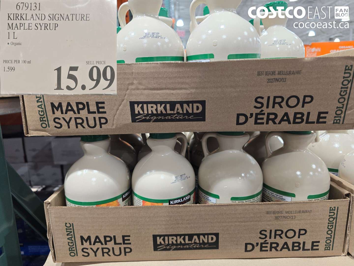 679131 KIRKLAND SIGNATURE MAPLE SYRUP 1 L $15.99
