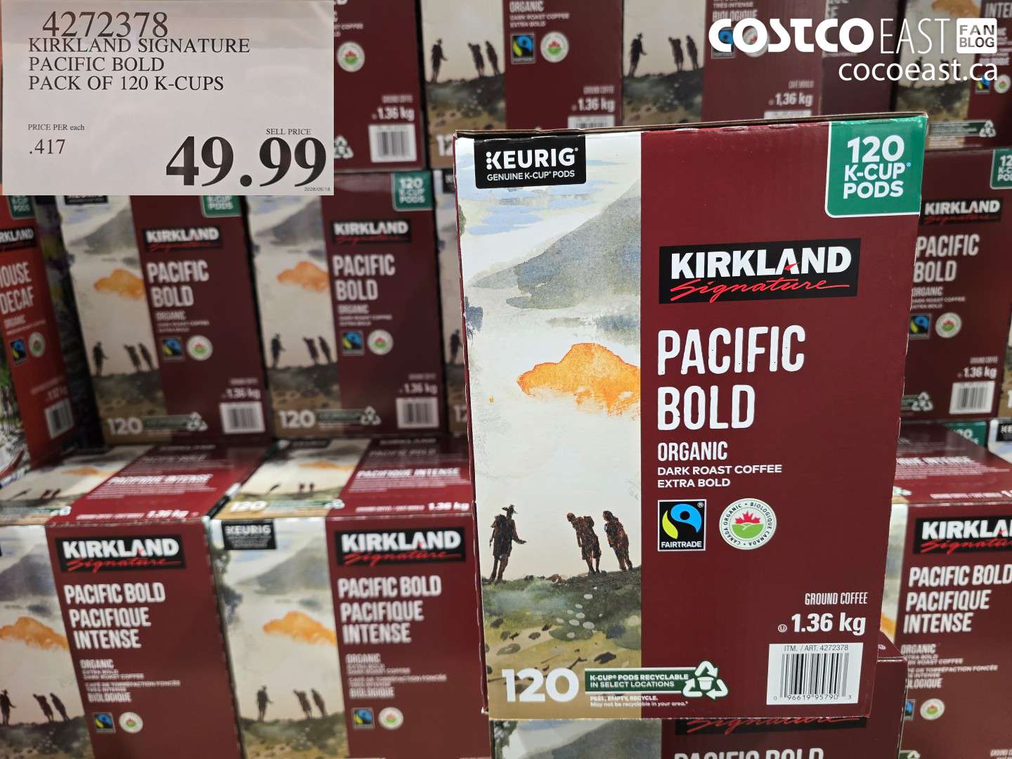 4272378 KIRKLAND SIGNATURE PACIFIC BOLD PACK OF 120 K-CUPS $49.99