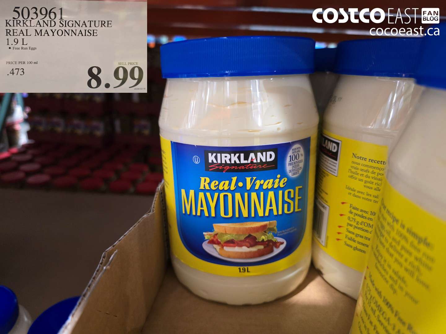 503961 KIRKLAND SIGNATURE REAL MAYONNAISE 1.9 L $8.99