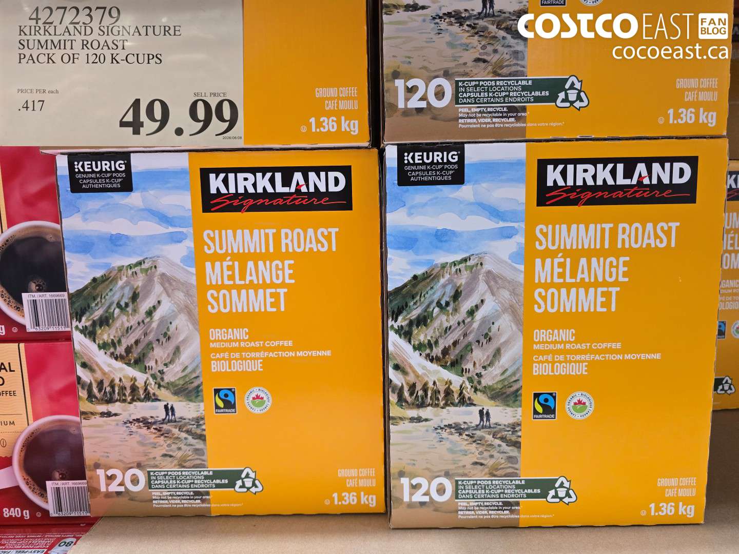 4272379 KIRKLAND SIGNATURE SUMMIT ROAST PACK OF 120 K-CUPS $49.99