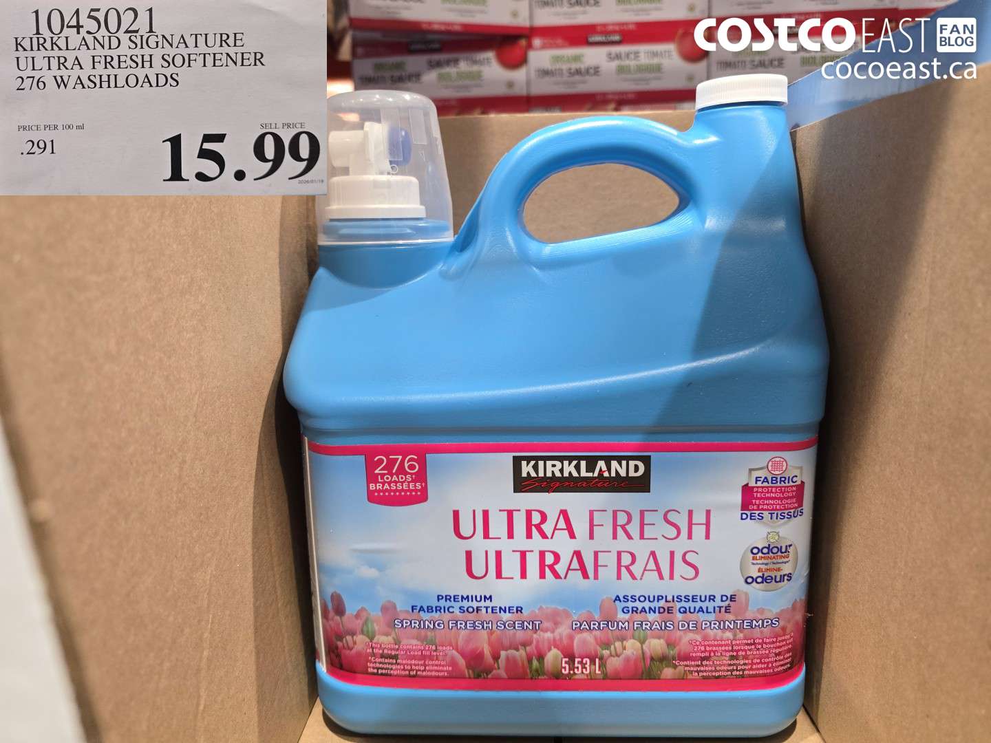 1045021 KIRKLAND SIGNATURE ULTRA FRESH SOFTENER 276 WASHLOADS $15.99