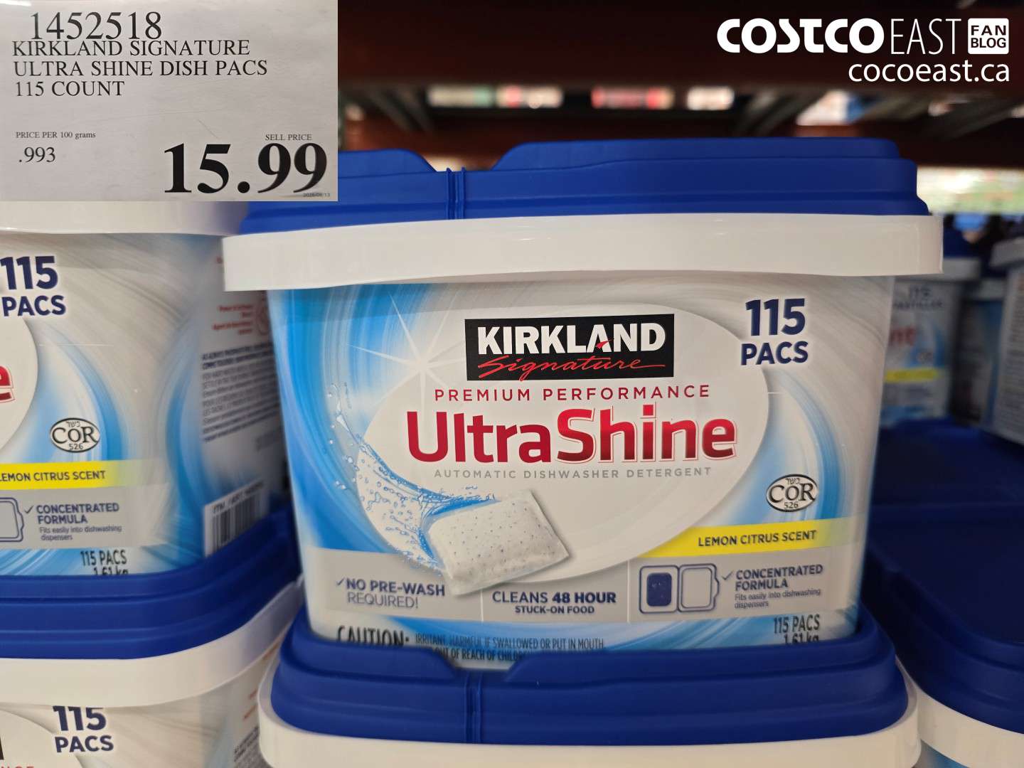 1452518 KIRKLAND SIGNATURE ULTRA SHINE DISH PACS 115 COUNT $15.99