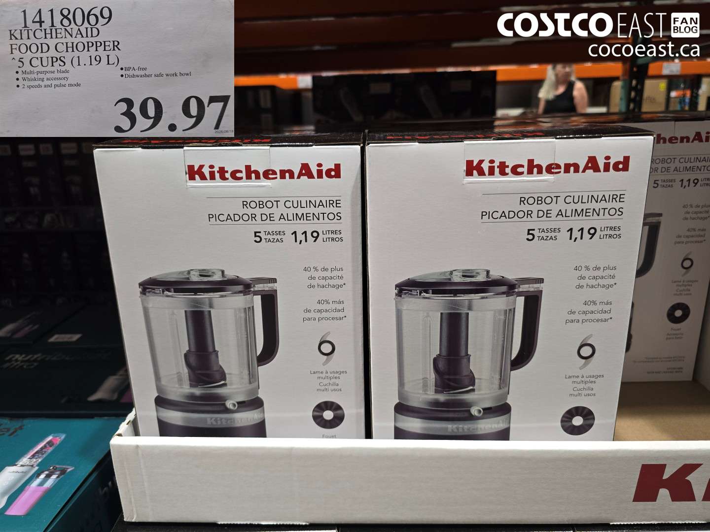 1418069 KITCHENAID FOOD CHOPPER 5 CUPS (1.19 L) $39.97