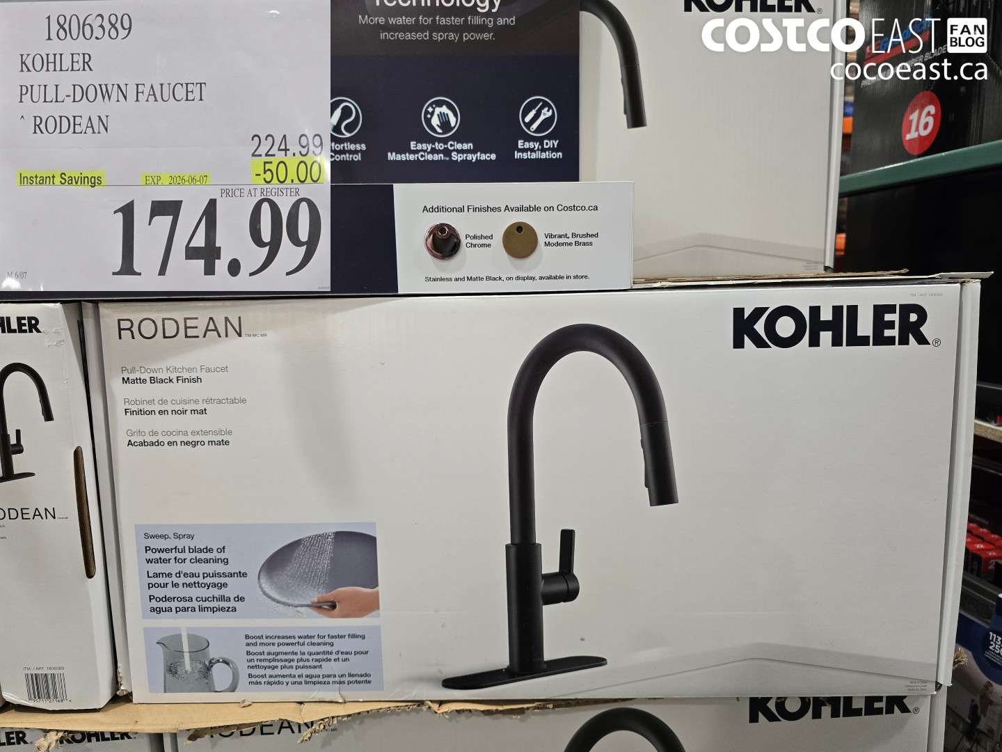 1806389 KOHLER PULL-DOWN FAUCET RODEAN ($50.00 INSTANT SAVINGS EXPIRES ON 2026-06-07) $174.99
