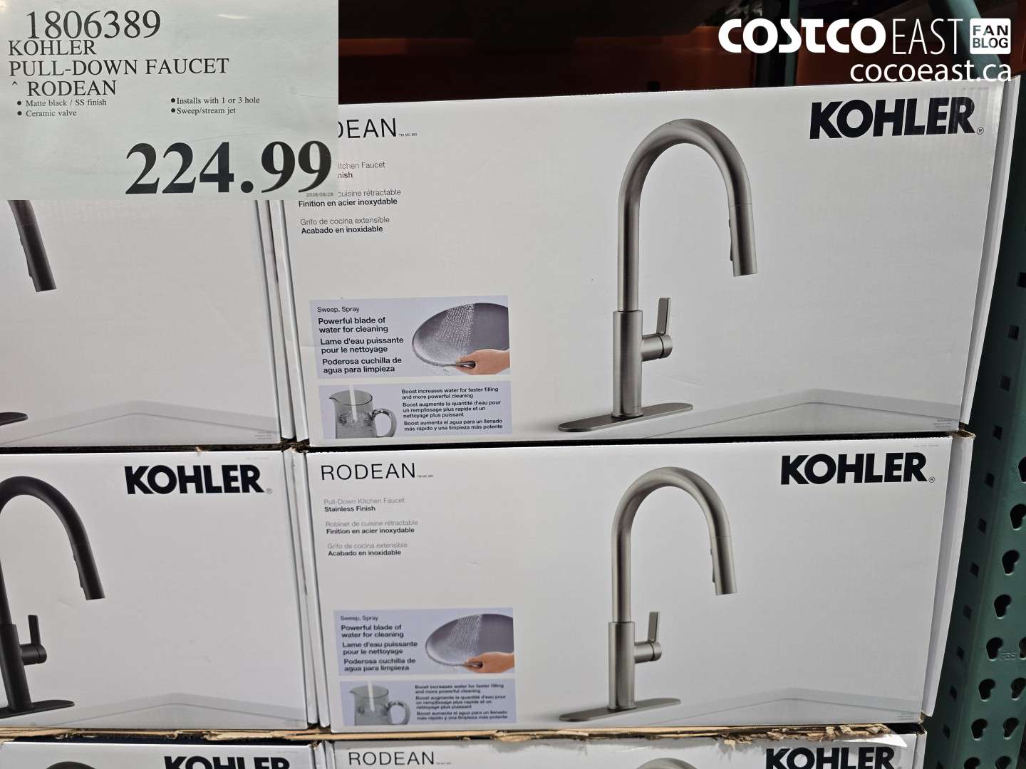 1806389 KOHLER PULL-DOWN FAUCET RODEAN $224.99