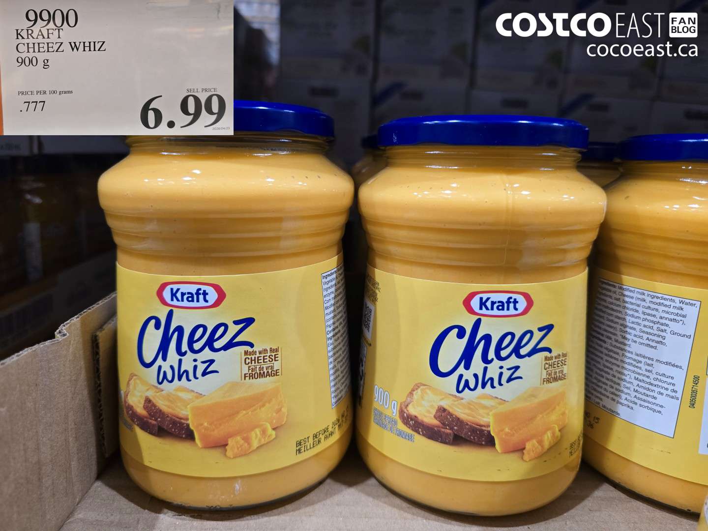 9900 KRAFT CHEEZ WHIZ 900 G $6.99