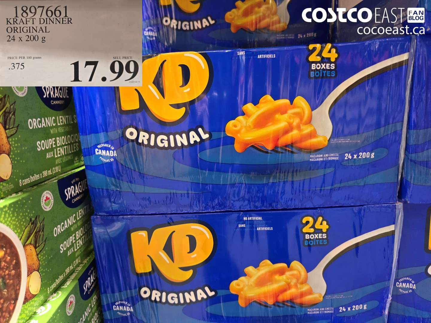1897661 KRAFT DINNER ORIGINAL 24 X 200 G $17.99