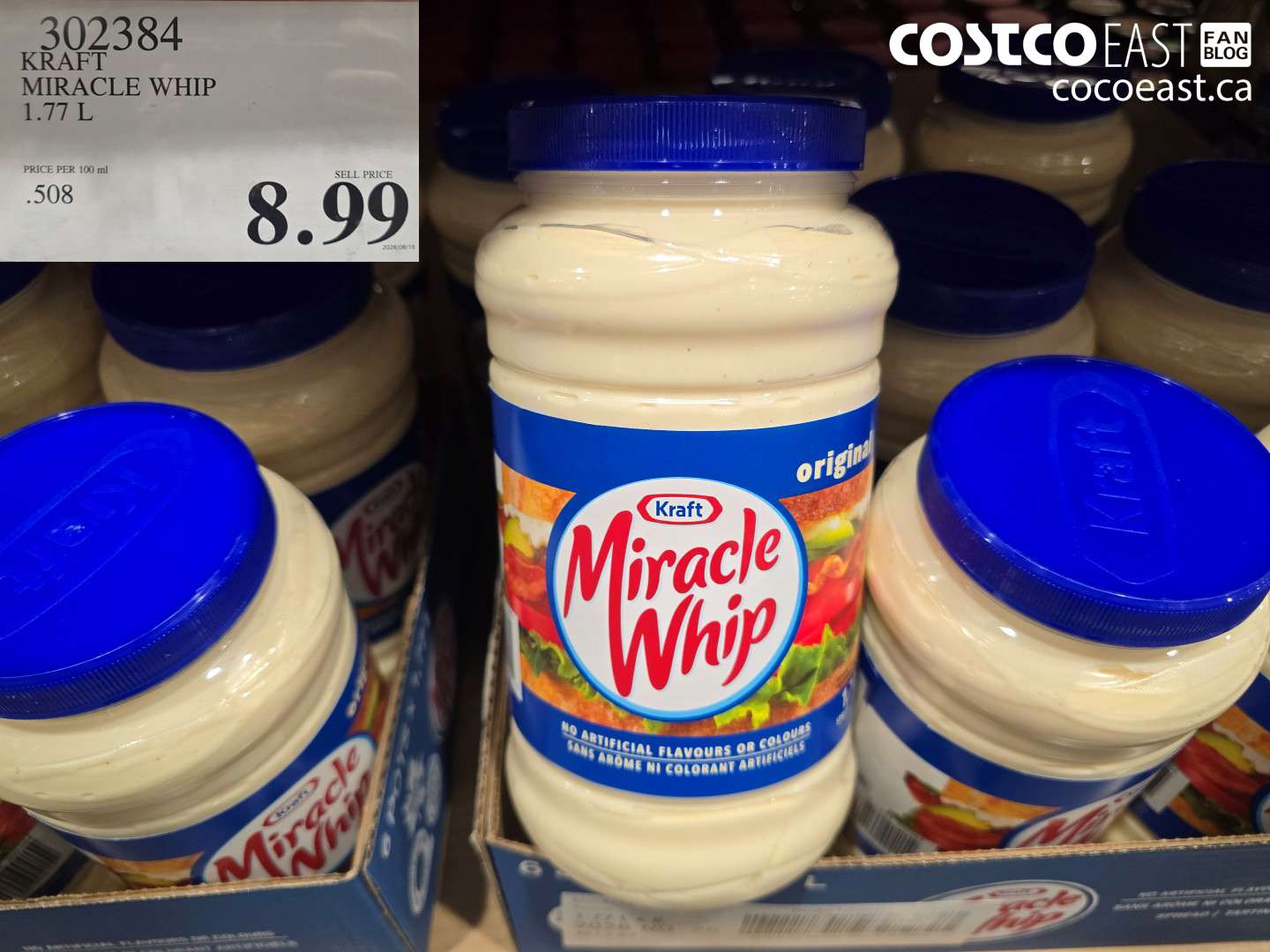 302384 KRAFT MIRACLE WHIP 1.77 L $8.99