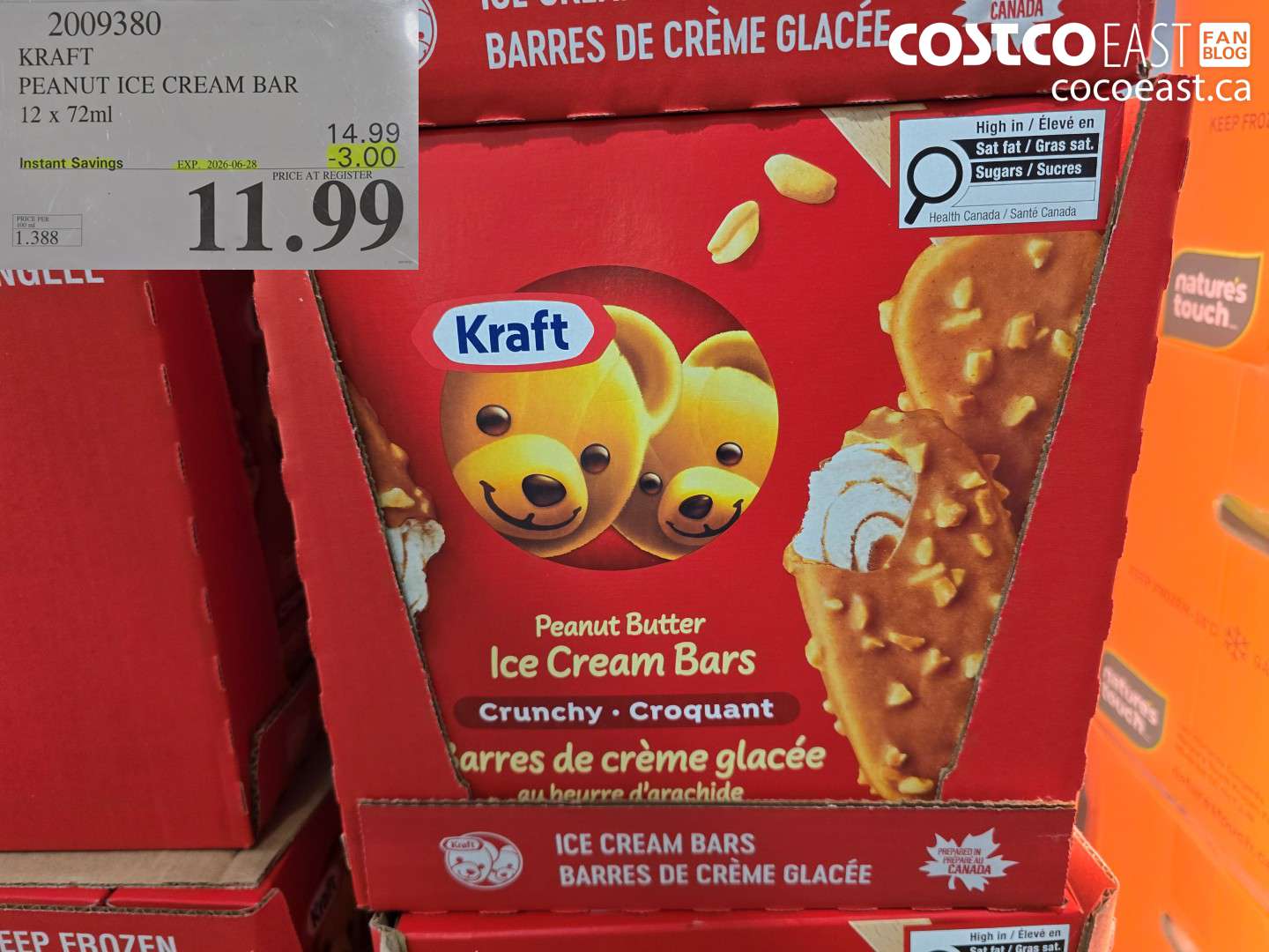 2009380 KRAFT PEANUT ICE CREAM BAR 12 X 72ML ($3.00 INSTANT SAVINGS EXPIRES ON 2026-06-28) $11.99