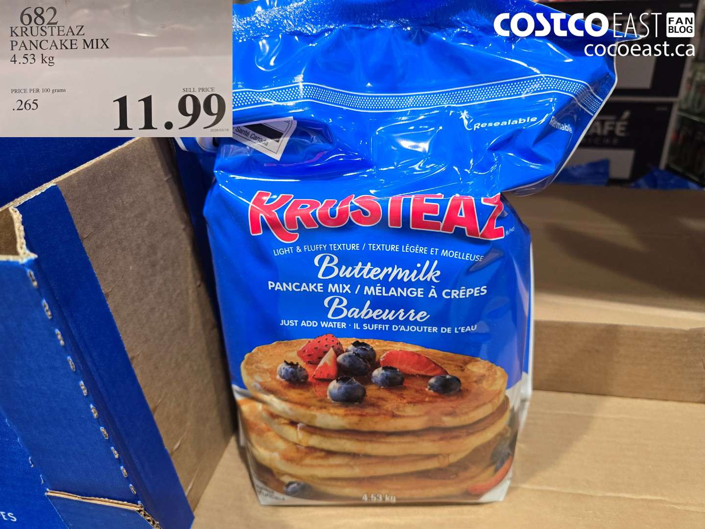682 KRUSTEAZ PANCAKE MIX 4.53 KG $11.99