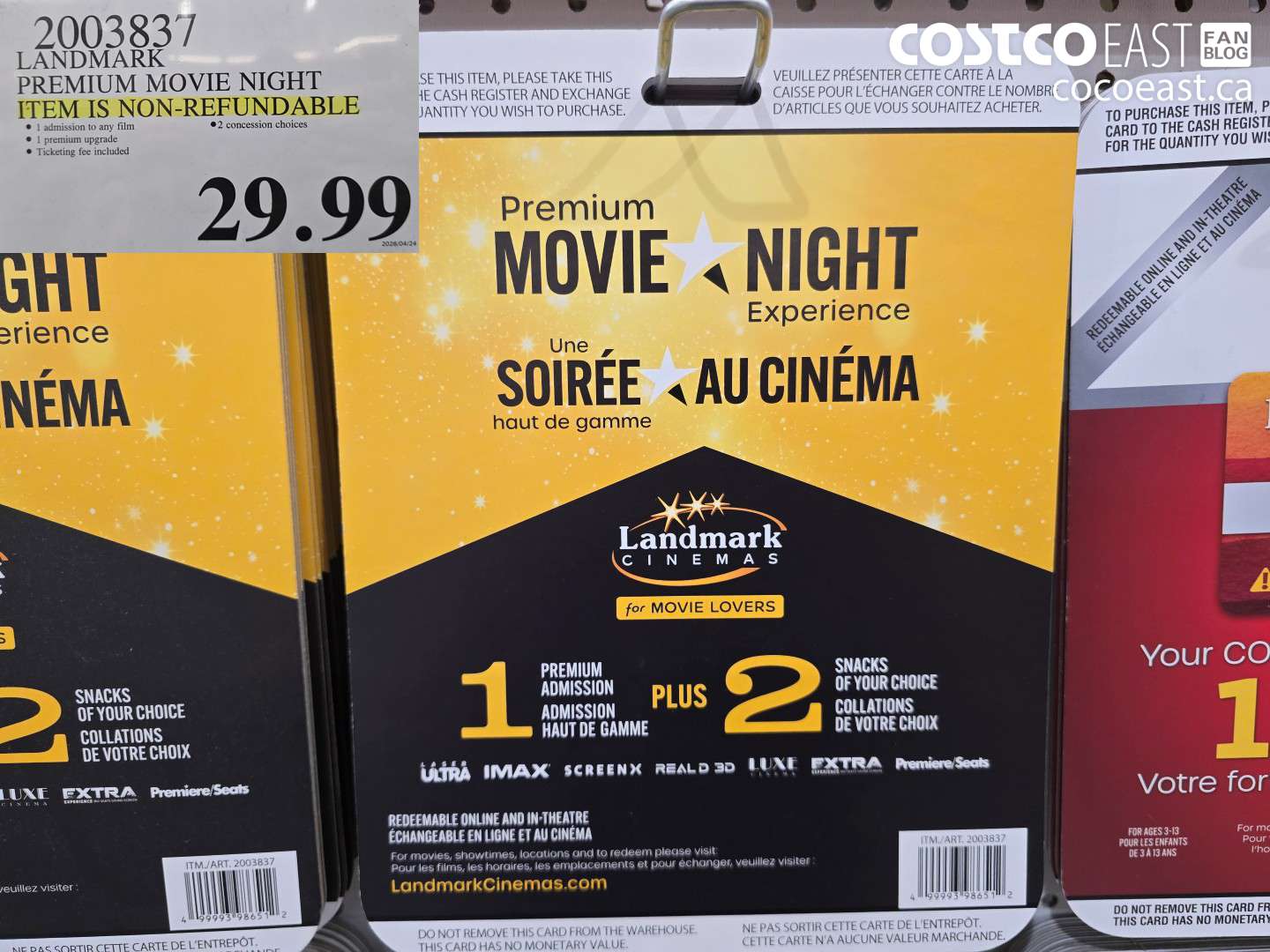 2003837 LANDMARK PREMIUM MOVIE NIGHT $29.99