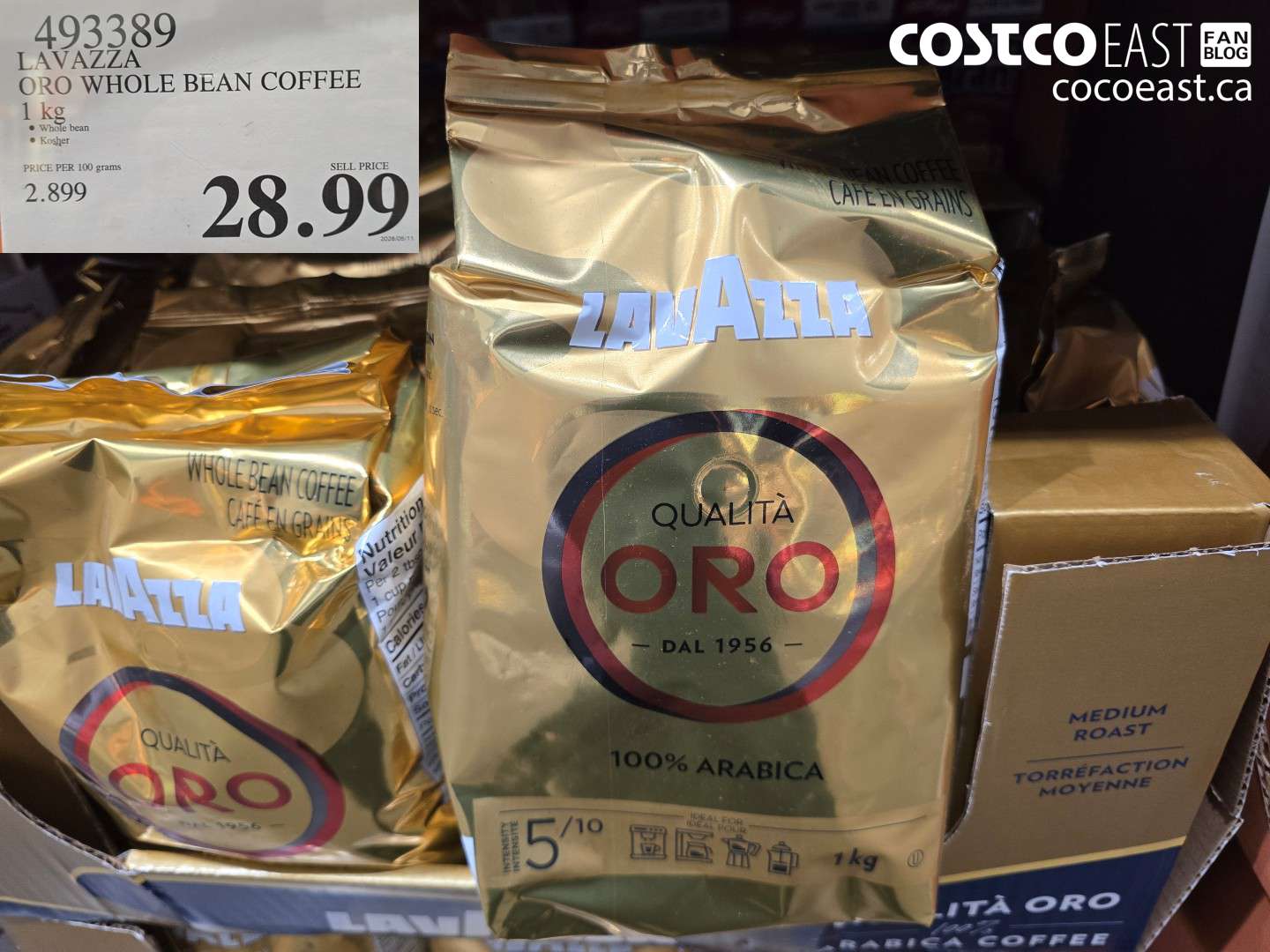 493389 LAVAZZA ORO WHOLE BEAN COFFEE 1 KG $28.99