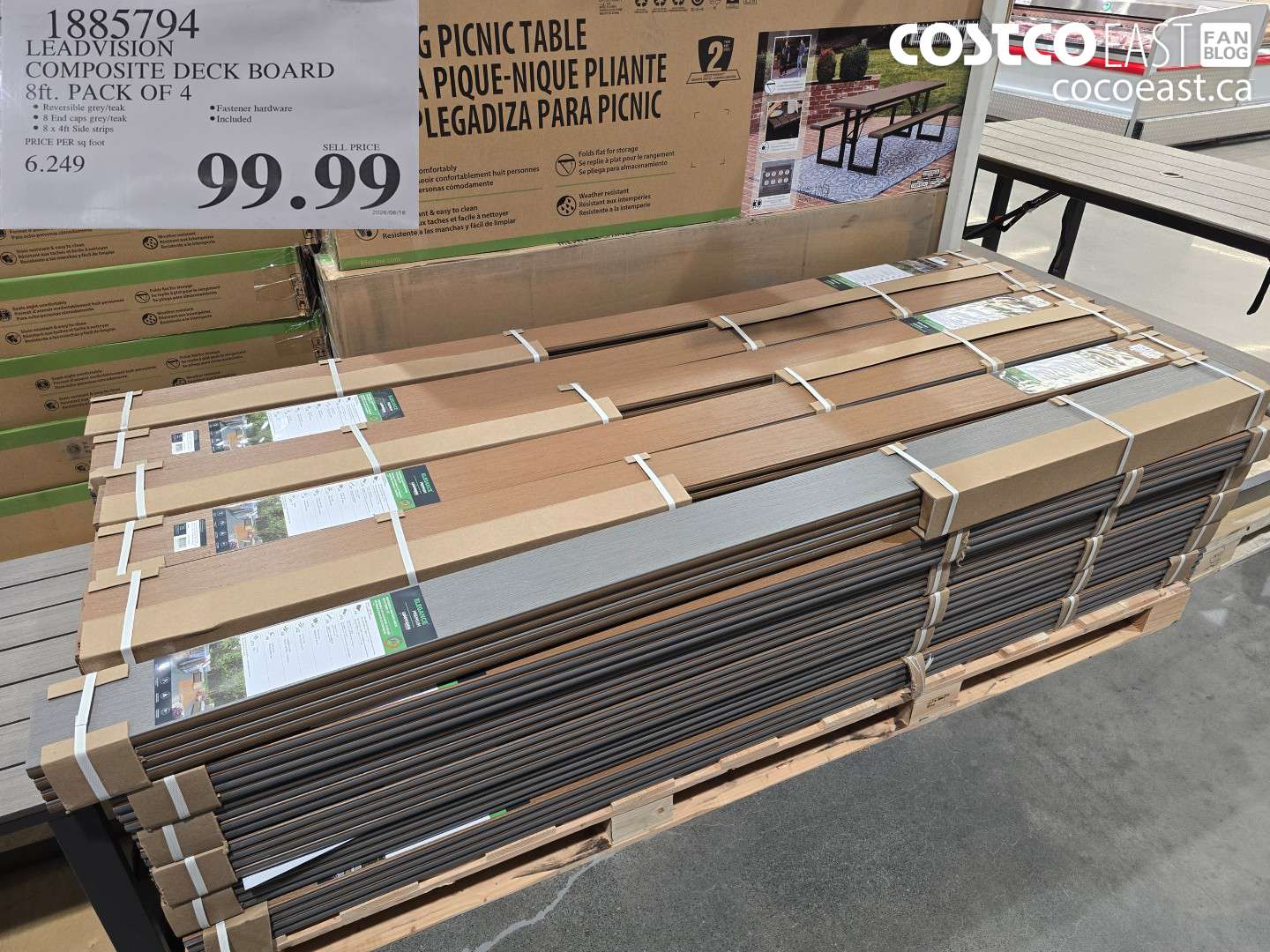 1885794 LEADVISION COMPOSITE DECK BOARD 8FT. PACK OF 4 $99.99
