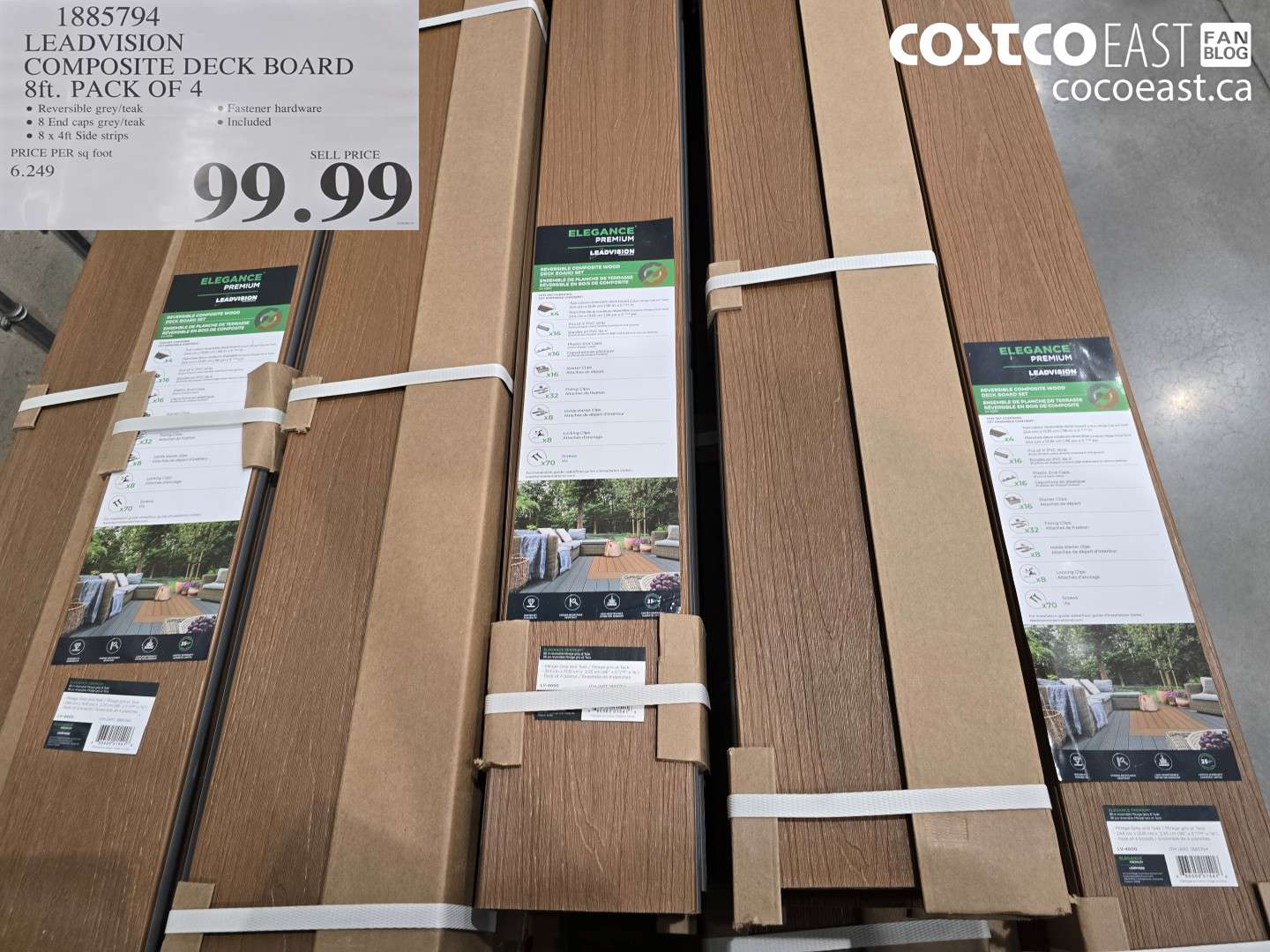 1885794 LEADVISION COMPOSITE DECK BOARD 8FT. PACK OF 4 $99.99