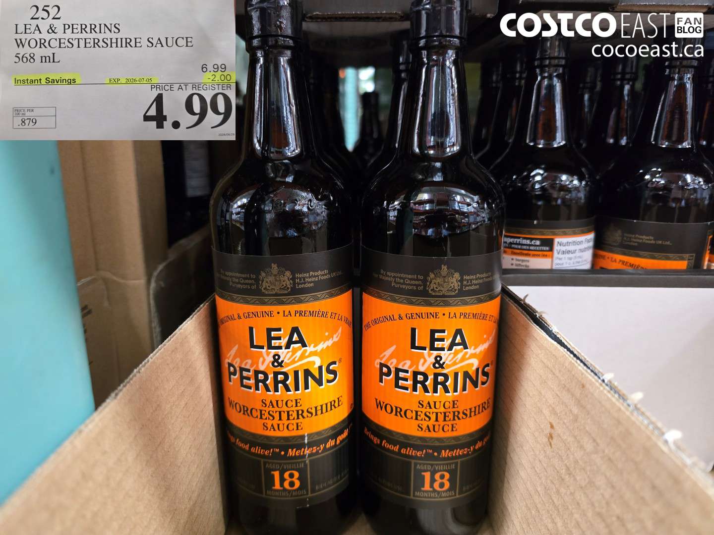 252 LEA & PERRINS WORCESTERSHIRE SAUCE 568 ML ($2.00 INSTANT SAVINGS EXPIRES ON 2026-07-05) $4.99