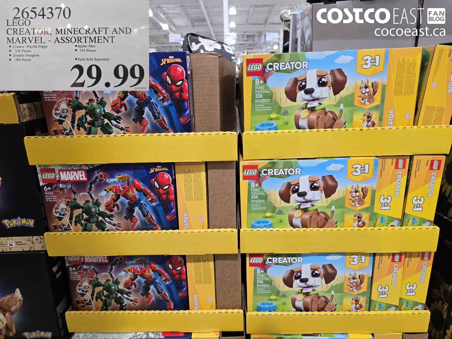 2654370 LEGO CREATOR, MINECRAFT AND MARVEL - ASSORTMENT $29.99