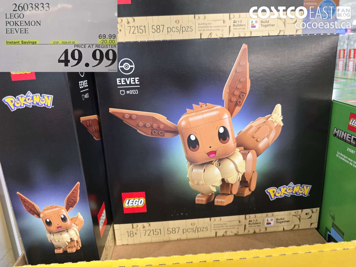 2603833 LEGO POKEMON EEVEE ($20.00 INSTANT SAVINGS EXPIRES ON 2026-07-05) $49.99