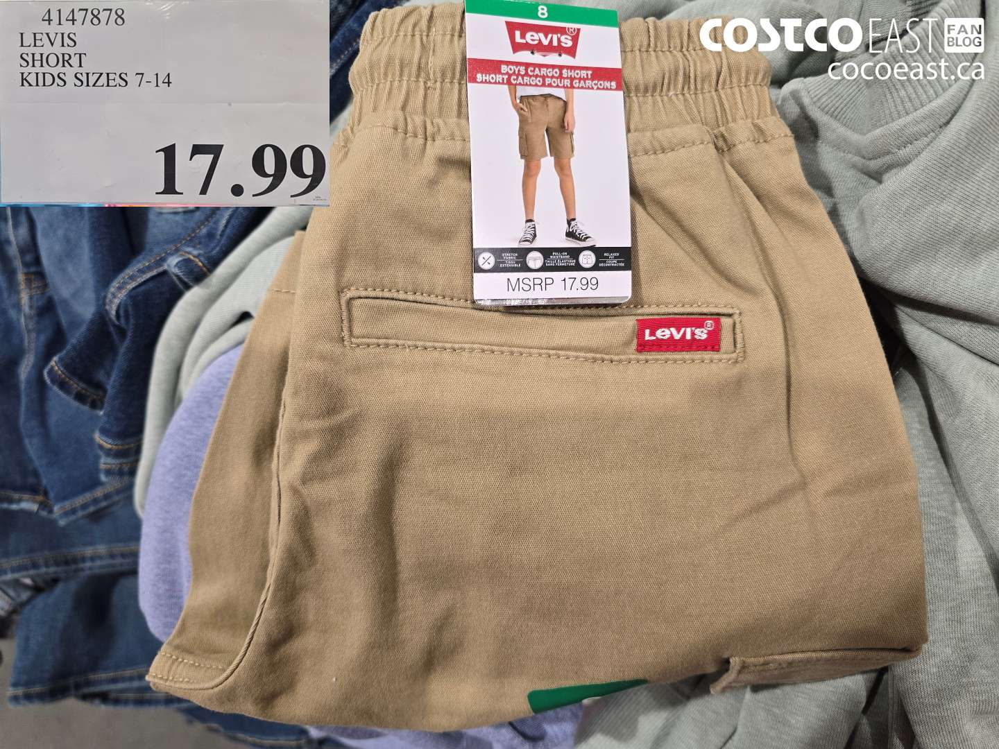 4147878 LEVIS SHORT KIDS SIZES 7-14 $17.99