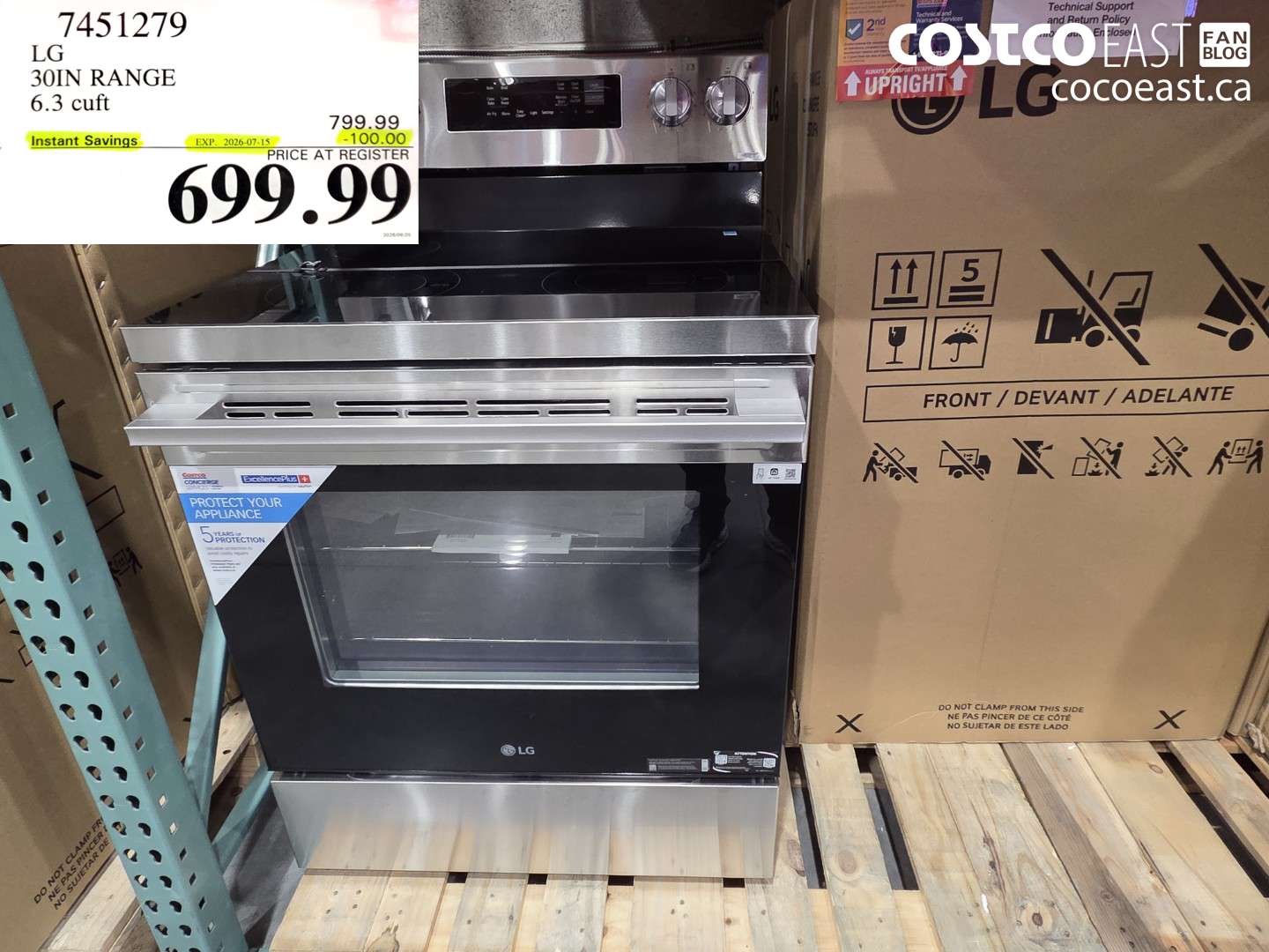 7451279 LG 30IN RANGE 6.3 CUFT ($100.00 INSTANT SAVINGS EXPIRES ON 2026-07-15) $699.99