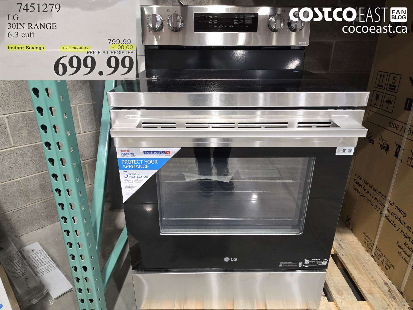 7451279 LG 30IN RANGE 6.3 CUFT ($100.00 INSTANT SAVINGS EXPIRES ON 2026-07-15) $699.99