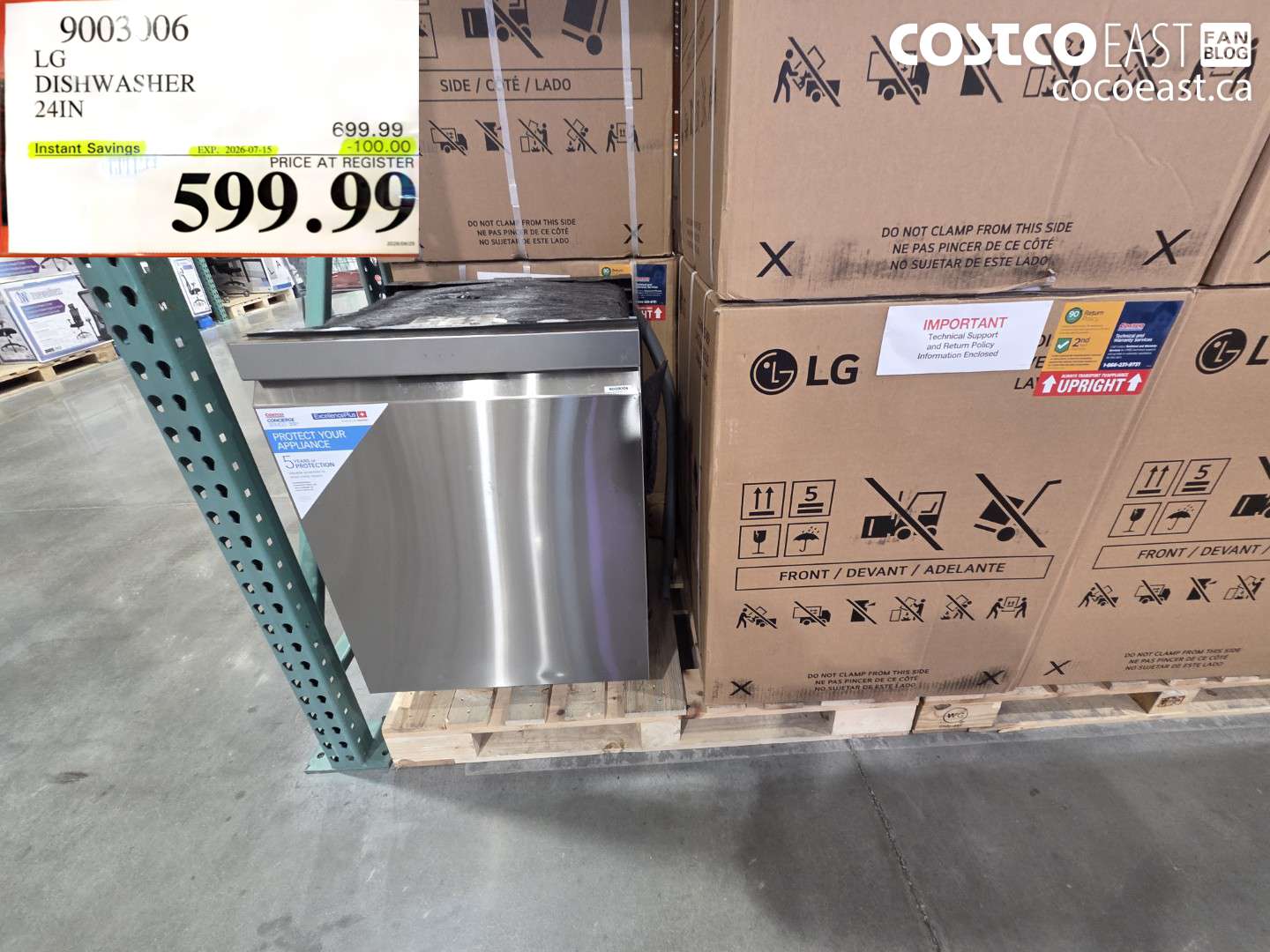 9003006 LG DISHWASHER 24IN ($100.00 INSTANT SAVINGS EXPIRES ON 2026-07-15) $599.99