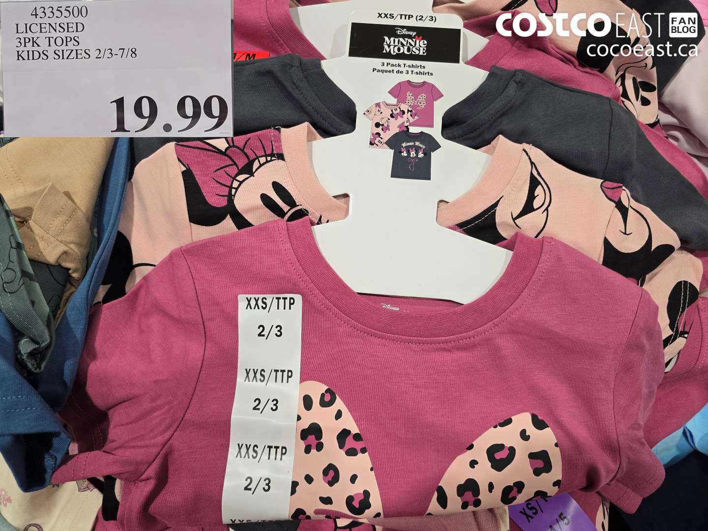 4335500 LICENSED 3PK TOPS KIDS SIZES 2/3-7/8 $19.99