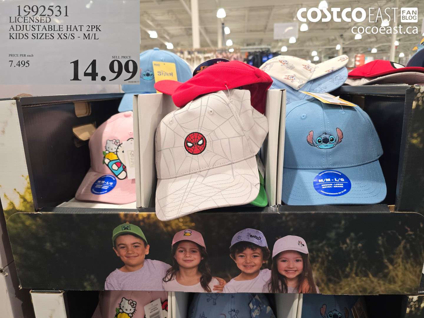 1992531 LICENSED ADJUSTABLE HAT 2PK KIDS SIZES XS/S - M/L $14.99