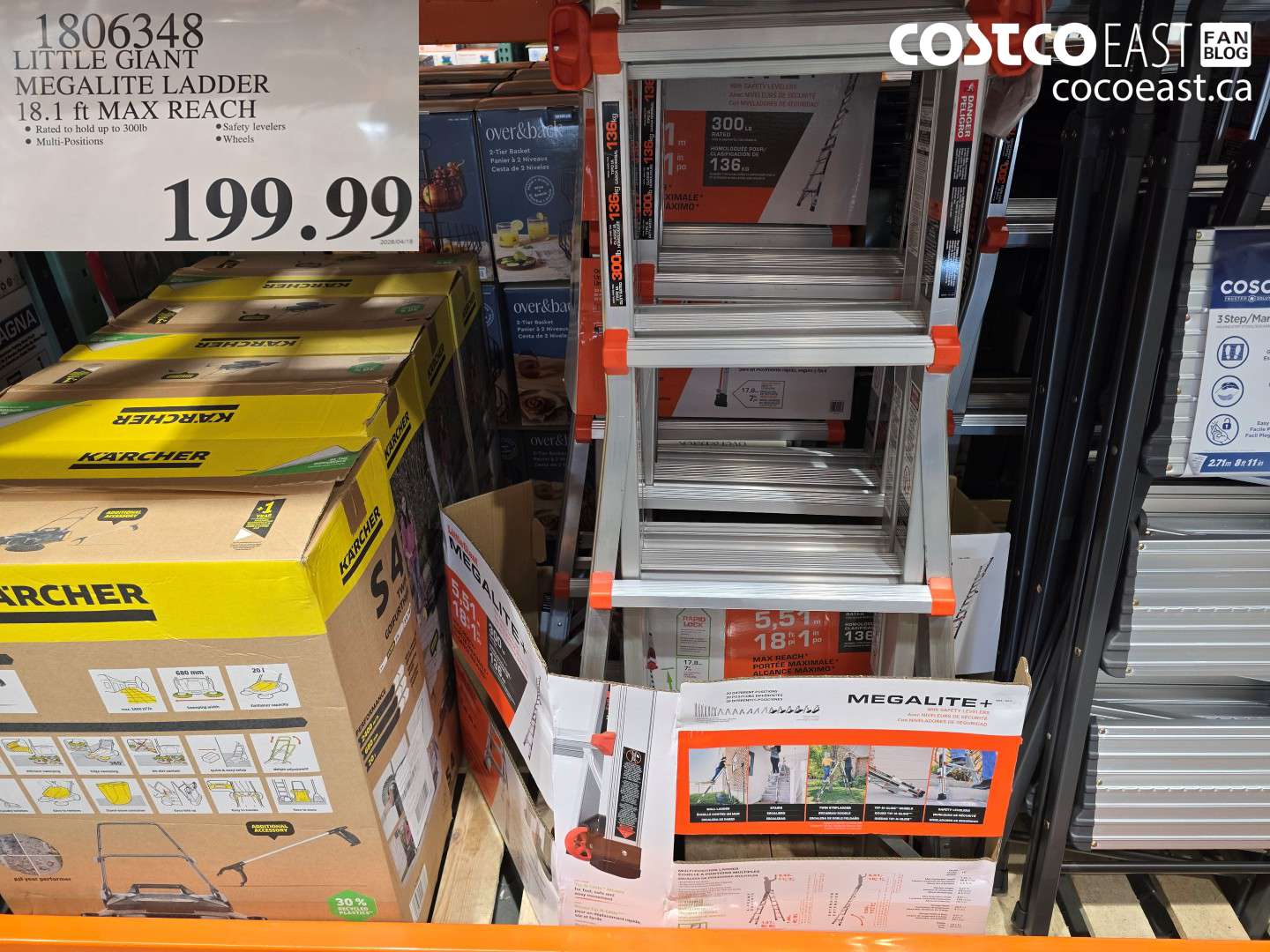 1806348 LITTLE GIANT MEGALITE LADDER 18.1 FT MAX REACH $199.99
