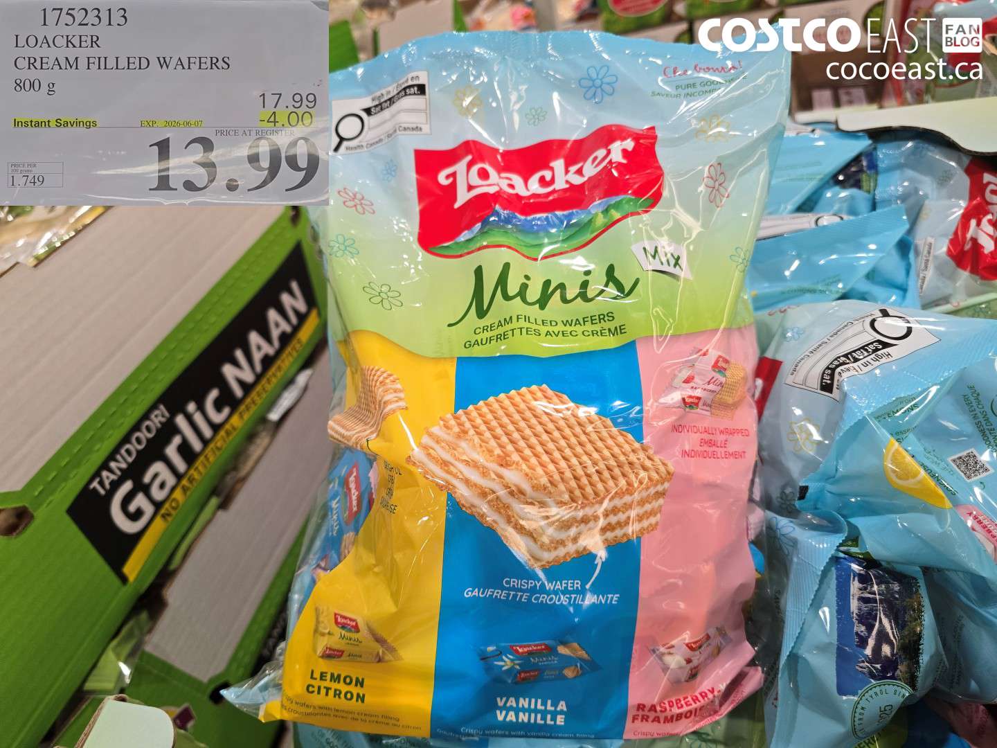 1752313 LOACKER CREAM FILLED WAFERS 800 G ($4.00 INSTANT SAVINGS EXPIRES ON 2026-06-07) $13.99