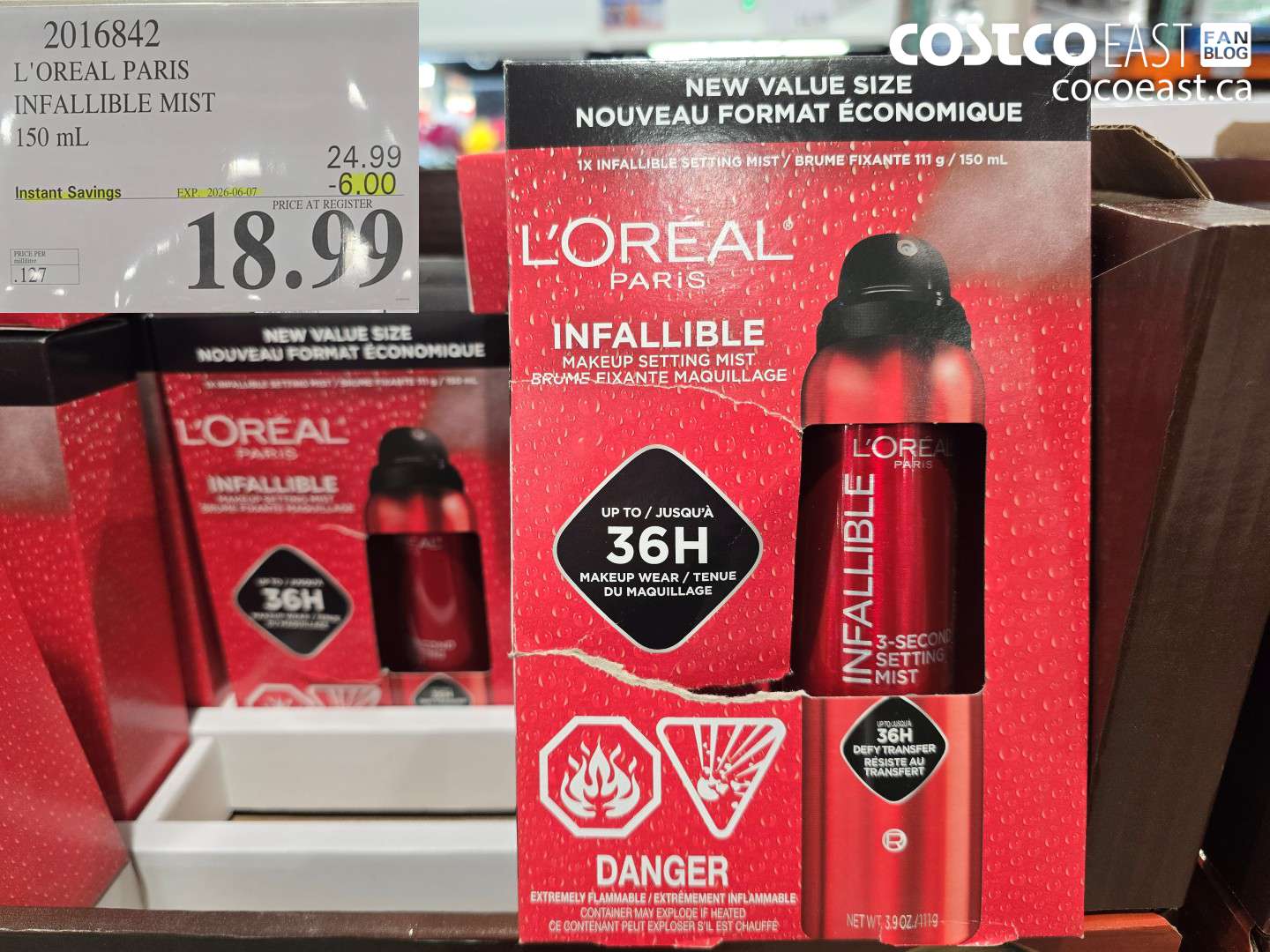 2016842 L'OREAL PARIS INFALLIBLE MIST 150 ML ($6.00 INSTANT SAVINGS EXPIRES ON 2026-06-07) $18.99