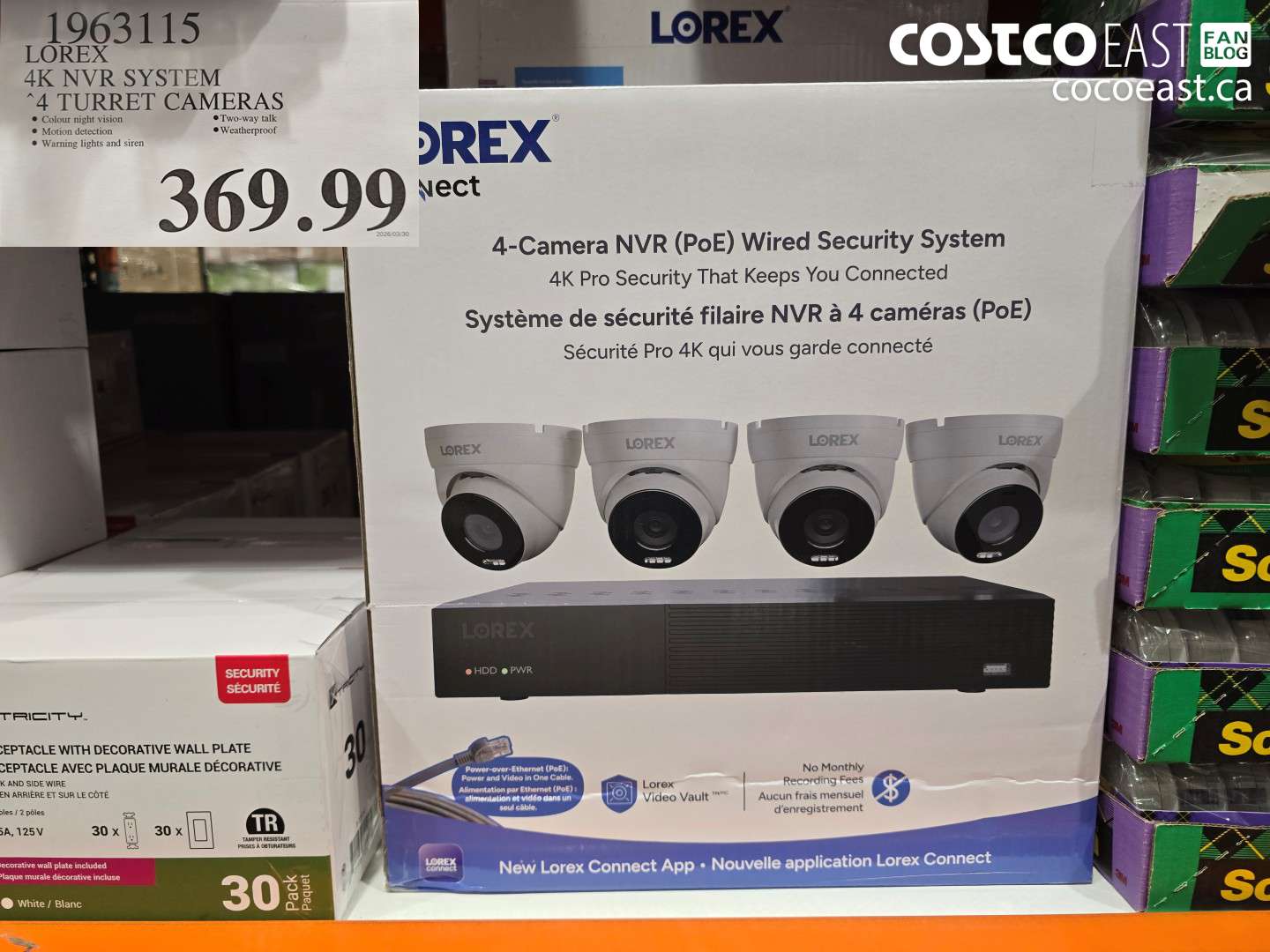 1963115 LOREX 4K NVR SYSTEM 4 TURRET CAMERAS $369.99