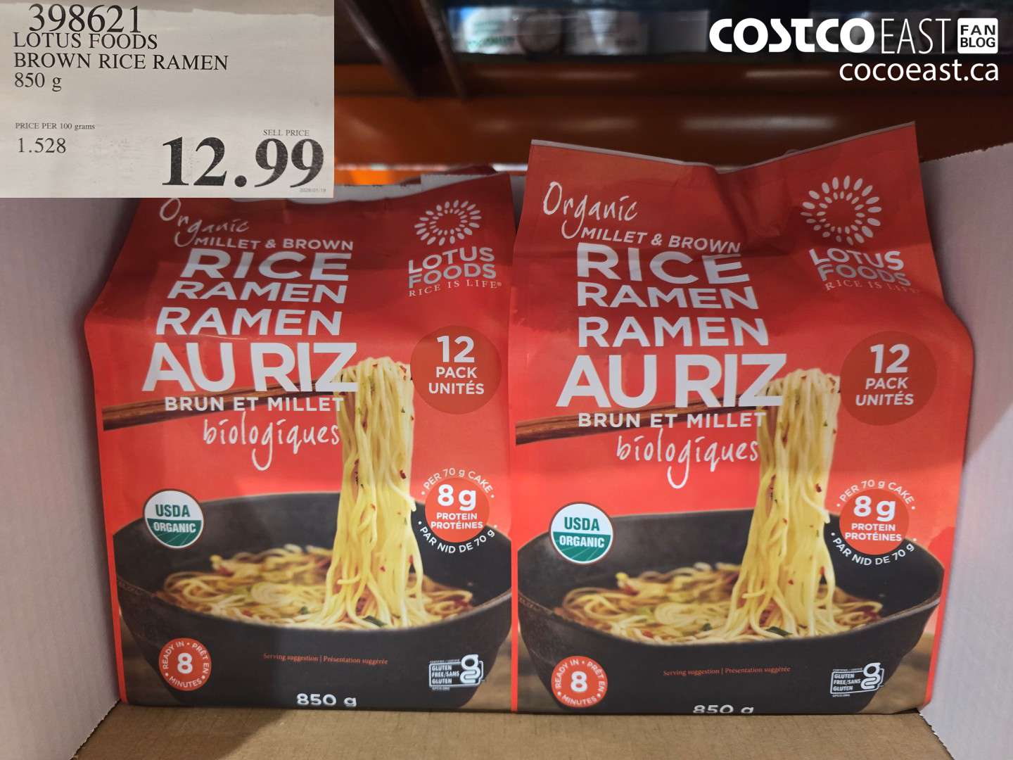 398621 LOTUS FOODS BROWN RICE RAMEN 850 G $12.99