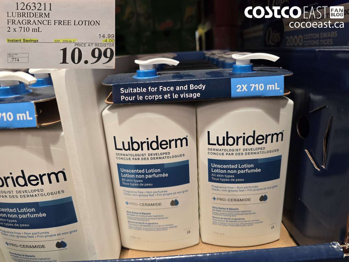 1263211 LUBRIDERM FRAGRANCE FREE LOTION 2 X 710 ML ($4.00 INSTANT SAVINGS EXPIRES ON 2026-06-21) $10.99