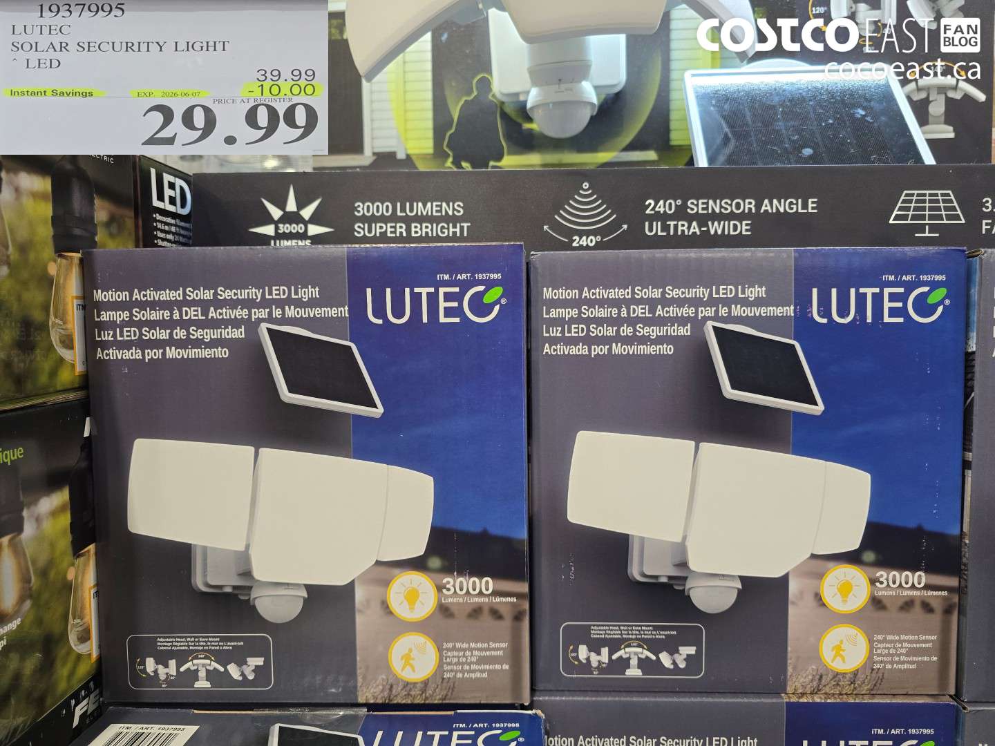 1937995 LUTEC SOLAR SECURITY LIGHT LED ($10.00 INSTANT SAVINGS EXPIRES ON 2026-06-07) $29.99