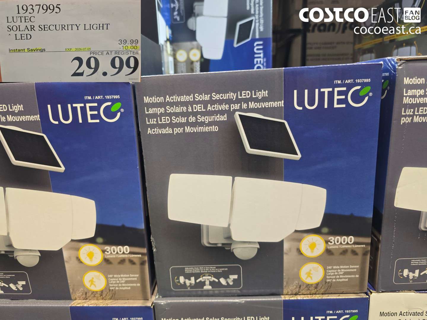1937995 LUTEC SOLAR SECURITY LIGHT LED ($10.00 INSTANT SAVINGS EXPIRES ON 2026-07-05) $29.99