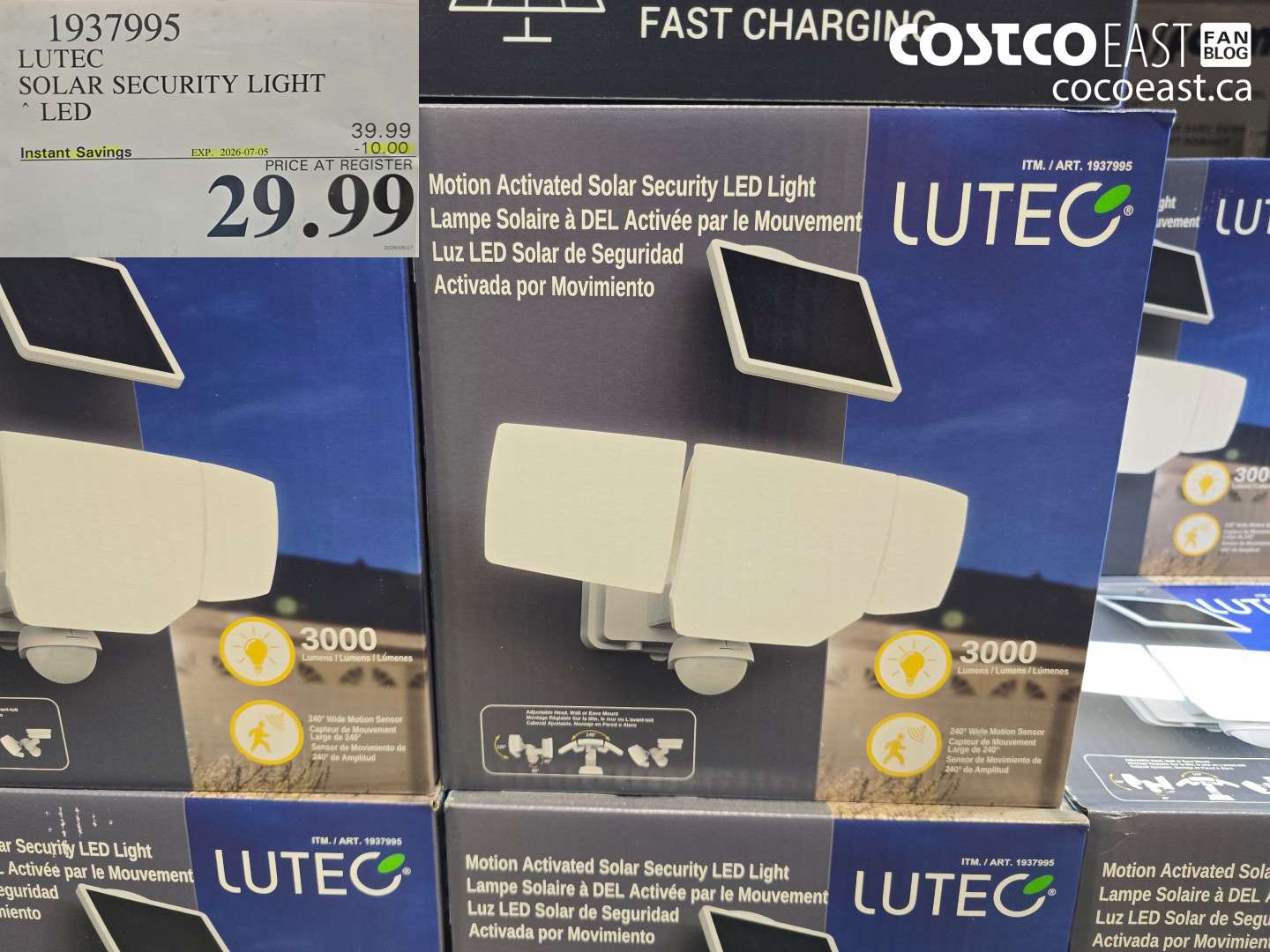 1937995 LUTEC SOLAR SECURITY LIGHT LED ($10.00 INSTANT SAVINGS EXPIRES ON 2026-07-05) $29.99