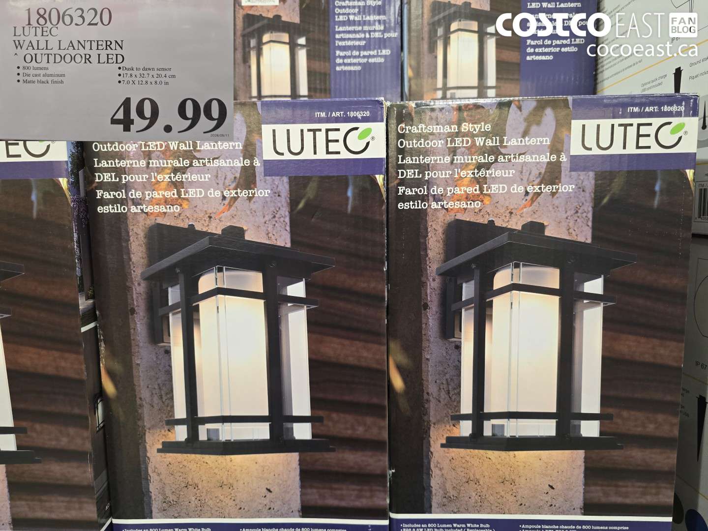 1806320 LUTEC WALL LANTERN OUTDOOR LED $49.99