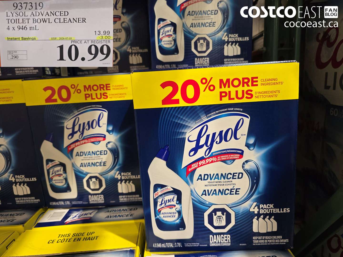 937319 LYSOL ADVANCED TOILET BOWL CLEANER 4 X 946 ML ($3.00 INSTANT SAVINGS EXPIRES ON 2026-07-05) $10.99