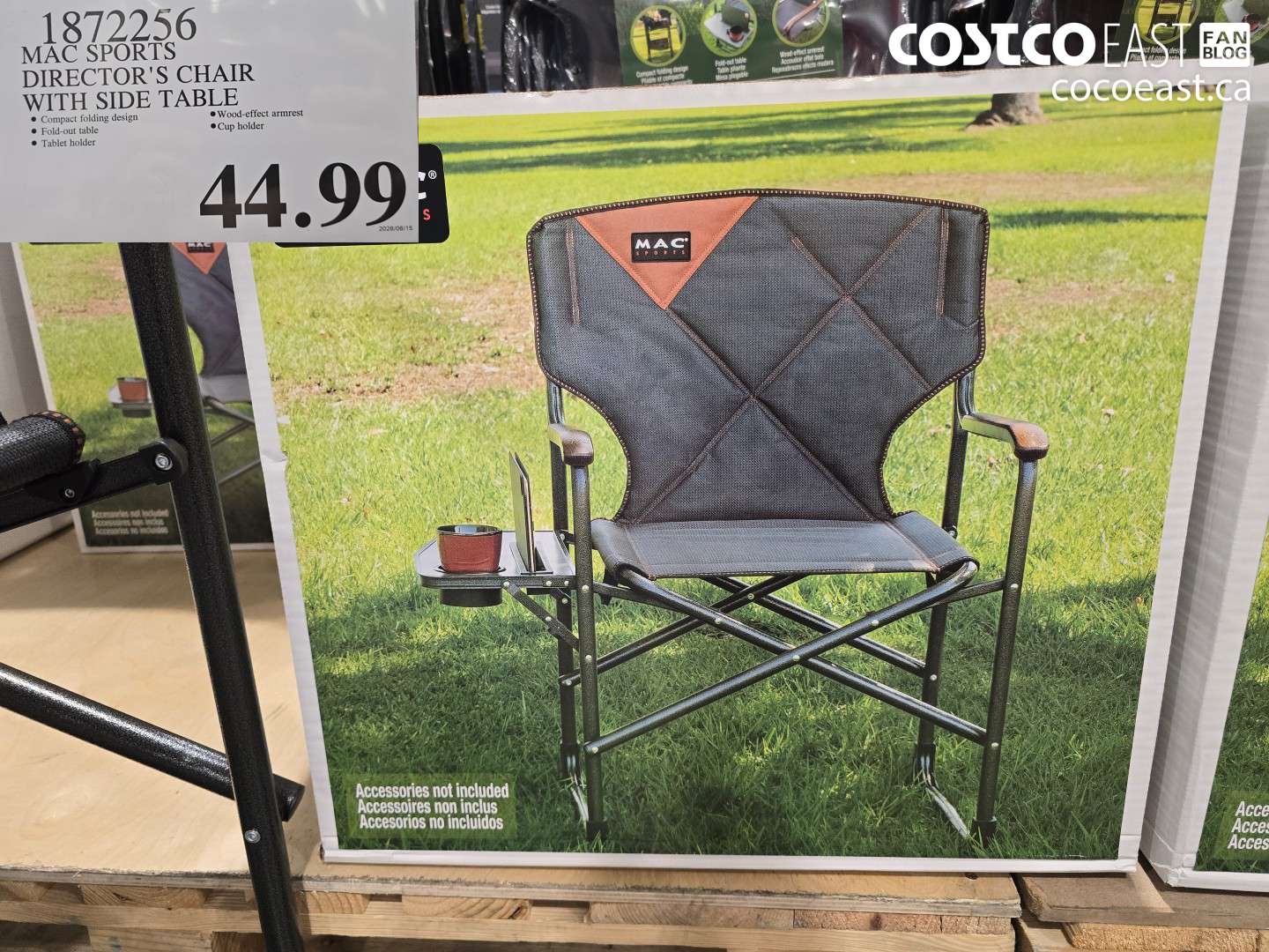 1872256 MAC SPORTS DIRECTOR'S CHAIR WITH SIDE TABLE $44.99