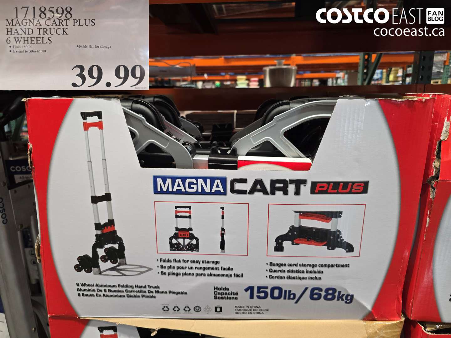1718598 MAGNA CART PLUS HAND TRUCK 6 WHEELS $39.99