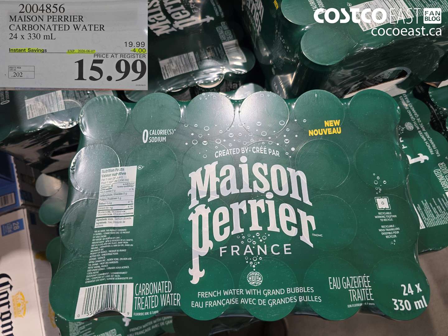 2004856 MAISON PERRIER CARBONATED WATER 24 X 330 ML ($4.00 INSTANT SAVINGS EXPIRES ON 2026-06-07) $15.99
