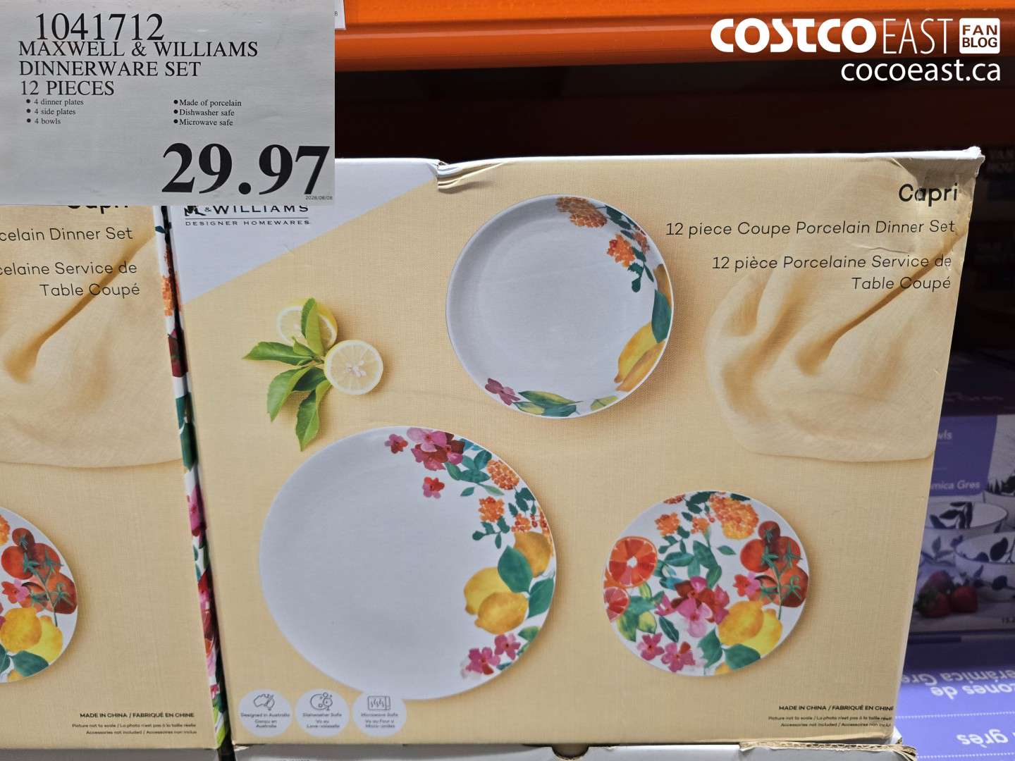 1041712 MAXWELL & WILLIAMS DINNERWARE SET 12 PIECES $29.97