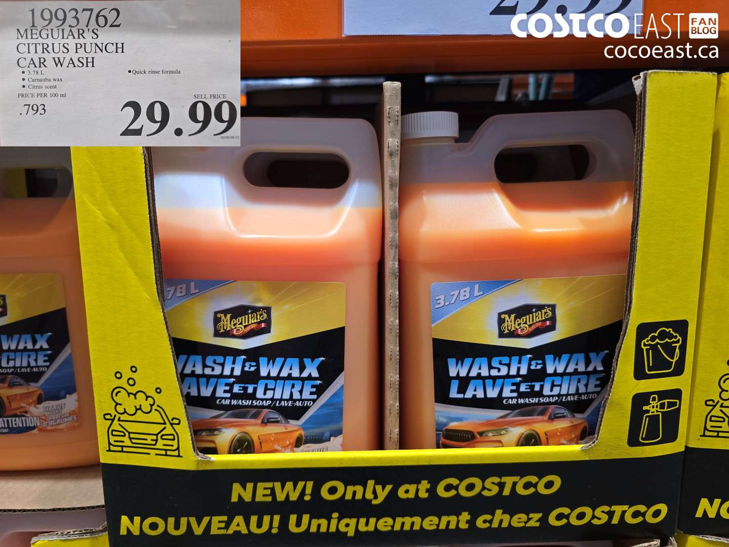 1993762 MEGUIAR'S CITRUS PUNCH CAR WASH 3.78 L $29.99