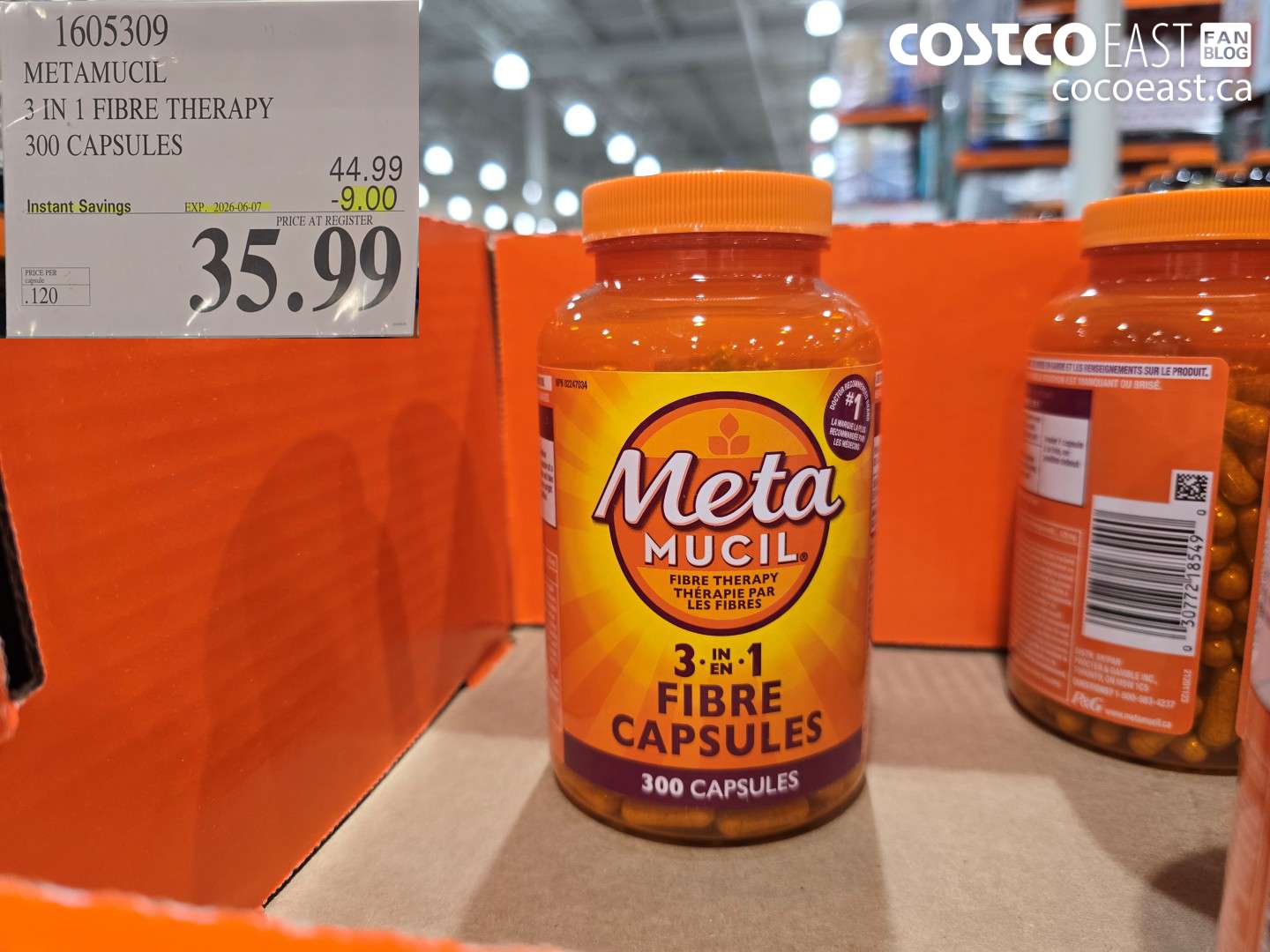 1605309 METAMUCIL 3 IN 1 FIBRE THERAPY 300 CAPSULES ($9.00 INSTANT SAVINGS EXPIRES ON 2026-06-07) $35.99