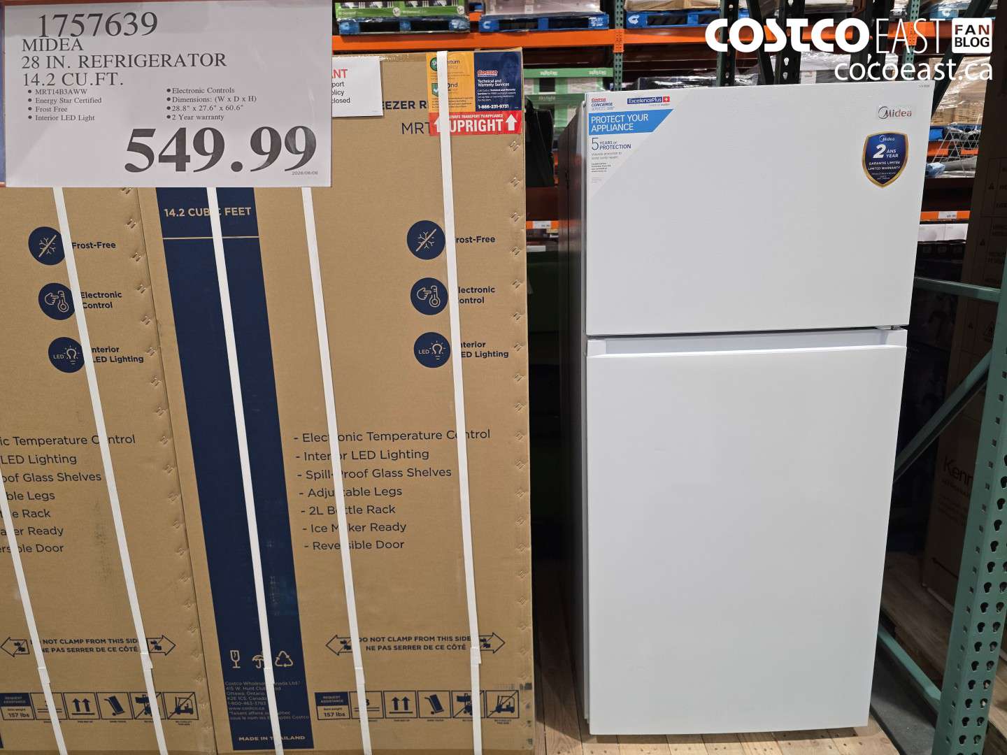 1757639 MIDEA 28 IN. REFRIGERATOR 14.2 CU.FT. $549.99