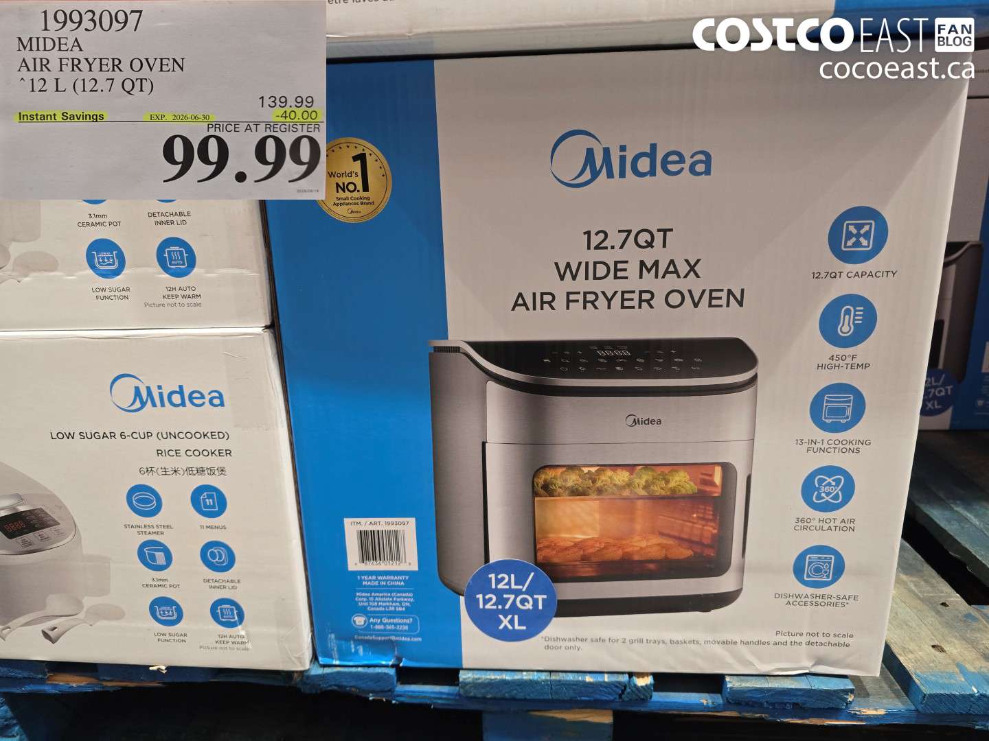 1993097 MIDEA AIR FRYER OVEN 12 L (12.7 QT) ($40.00 INSTANT SAVINGS EXPIRES ON 2026-06-30) $99.99