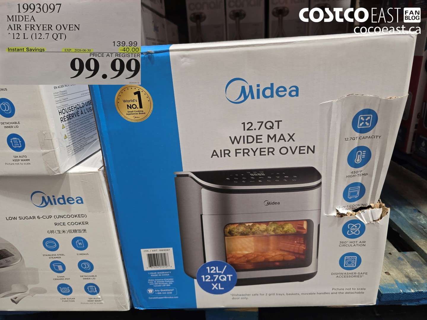 1993097 MIDEA AIR FRYER OVEN 12 L (12.7 QT) ($40.00 INSTANT SAVINGS EXPIRES ON 2026-06-30) $99.99